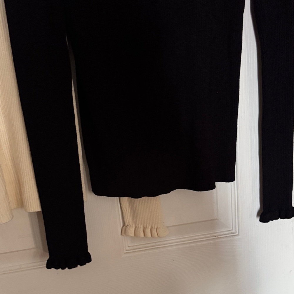 Express Cream Ruffle Trim Sweater - Picture 7 of 9